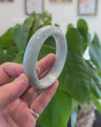 Baikalla "Half Round" Green Lavender Jadeite Jade Bangle Bracelet (63.3 mm) 