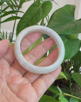 Baikalla "Classic Bangle" Whitish Lavender Natural Jadeite Jade Bangle ( 56.28 mm )