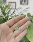 Baikalla " Dolphin " Carving Pendant Necklace Natural Ice Green Jadeite Jade