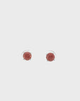 14k White Gold Natural Red Sunstone Earrings