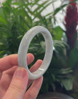 Baikalla "Half Round" Light Lavender Jadeite Jade Bangle Bracelet (62.7 mm) 