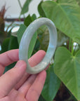 Baikalla "Half Round" Green Jadeite Jade Bangle Bracelet (66.46 mm) 