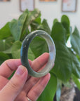 Baikalla "Half Round"  Light Green Jadeite Jade Bangle Bracelet (60.9 mm) 