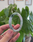 "Classic Round" Blue- Green Jadeite Jade Bangle (55.8 mm) 