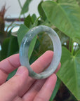 Baikalla "Half Round" Blue Green Jadeite Jade Bangle Bracelet (55.79 mm) 