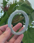 Baikalla Natural Burmese Light Green Jadeite Jade Bangle Bracelet (63.30mm) 