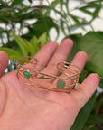 Baikalla Bubble Collection 18k Rose Gold Oval Bracelet Bangle with Jade & Diamonds