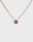 Baikalla 18K Rose Gold Round Pink Tourmaline Pendant Necklace