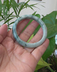 Baikalla Natural Burmese Blue-green Jadeite Jade Bangle Bracelet (55.65mm)