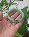 Burmese High Blue-green Jade Jadeite Bangle Bracelet (62.04mm)T108