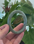 Baikalla Natural Burmese Oil Green Jadeite Jade Bangle Bracelet (60.68mm) 