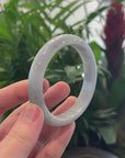 Baikalla "Half Round" Light Lavender Jadeite Jade Bangle Bracelet (62.6 mm) 