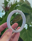 Natural Burmese Light Lavender and Green Jadeite Jade Bangle Bracelet (62.72mm) 