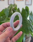 Baikalla "Half Round" Lavender Green Jadeite Jade Bangle Bracelet (53.5 mm) 