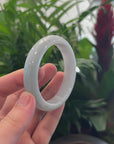 Baikalla "Half Round" Light Lavender Jadeite Jade Bangle Bracelet (57.2 mm) 