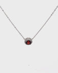 Baikalla™ Classic Sterling Silver Natural Amethyst Garnet Topaz Necklace With CZ