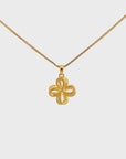 24k Yellow Gold Flower Pendant Necklace