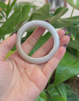 Baikalla "Classic Bangle" White Yellow Natural Burmese Jadeite Jade Bangle (53.58 mm) T174