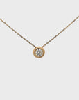 14k Yellow Gold Round Moissanite Pendant Necklace