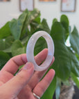 Baikalla "Half Round" Light Lavender Jadeite Jade Bangle Bracelet (54.3 mm) 