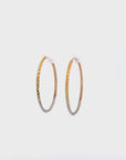 Baikalla 18k 3 Tone Dangle Diamond Cut Hoop Earrings