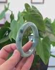 Baikalla "Half Round" Blue-Green Jadeite Jade Bangle Bracelet (66.78 mm) 