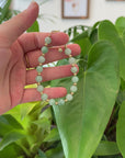 Baikalla Genuine Ice Light Green Jadeite Jade Round Beads Bracelet With 18K Yellow Gold Clasp and Gold Beads ( 7.8 mm )