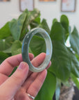 Baikalla "Half Round"  Light Green Jadeite Jade Bangle Bracelet (61.8 mm) 