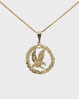 Baikalla 14k Yellow Gold Eagle in Wreath Pendant Necklace