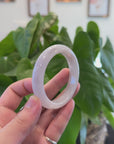 Baikalla "Half Round" Light Lavender Jadeite Jade Bangle Bracelet (56.6 mm) 