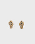 14k Yellow Gold Nugget and Diamond Earrings