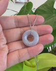 Baikalla "Good Luck Button" Necklace Lavender Jadeite Jade Pendant