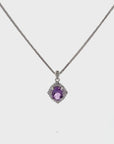 Baikalla™ Classic Oval Sterling Silver Natural Amethyst Citrine Garnet Topaz Necklace With CZ