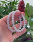 Baikalla Natural Jadeite Jade Round Light Lavender Beads Bracelet (8 mm)