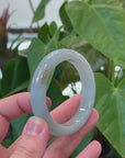 Baikalla "Half Round" 18k Inlay Icy Green Jadeite Jade Bangle Bracelet (53.69 mm) 