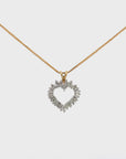 14k Yellow Gold Diamond Heart Pendant Necklace