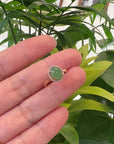 Baikalla 18k Rose Gold Natural Imperial Green Oval Jadeite Jade Engagement Ring With Diamonds