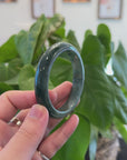 Baikalla "Half Round"  Light Green Jadeite Jade Bangle Bracelet (60 mm) 