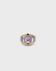 Baikalla Antique Sterling Silver Gold Plated Two Tone Adjustable Amethyst Ring