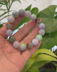 Natural Jadeite Jade 13mm Round Beads Bracelet ( 13 mm ) For Men