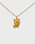 24k Yellow Gold Flower Pendant Necklace