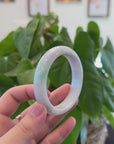 Baikalla "Half Round" Lavender Green Jadeite Jade Bangle Bracelet (61.9 mm) 