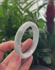 Baikalla "Half Round" Light Lavender Jadeite Jade Bangle Bracelet (60.2 mm) 