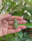 Natural Unique Jadeite Jade Lucky Bottle Necklace with 14k Yellow Gold Bail