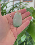 Natural Ice Jadeite Jade Shou Tao ( Longevity Peach ) Necklace With 14k Yellow Gold Bail