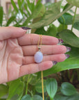 14K Gold Natural Lavender Burmese Jadeite Cabochon Necklace