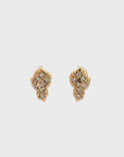 14k Yellow Gold Nugget and Diamond Earrings