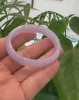 High-quality Lavender Natural Burmese Jadeite Jade Oval Bangle (53.76mm ) 