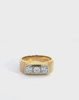 Baikalla 18k Gold Three Stone Men's Diamond Band Ring