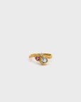 18k Yellow Gold Natural Tourmaline Diamond Ring